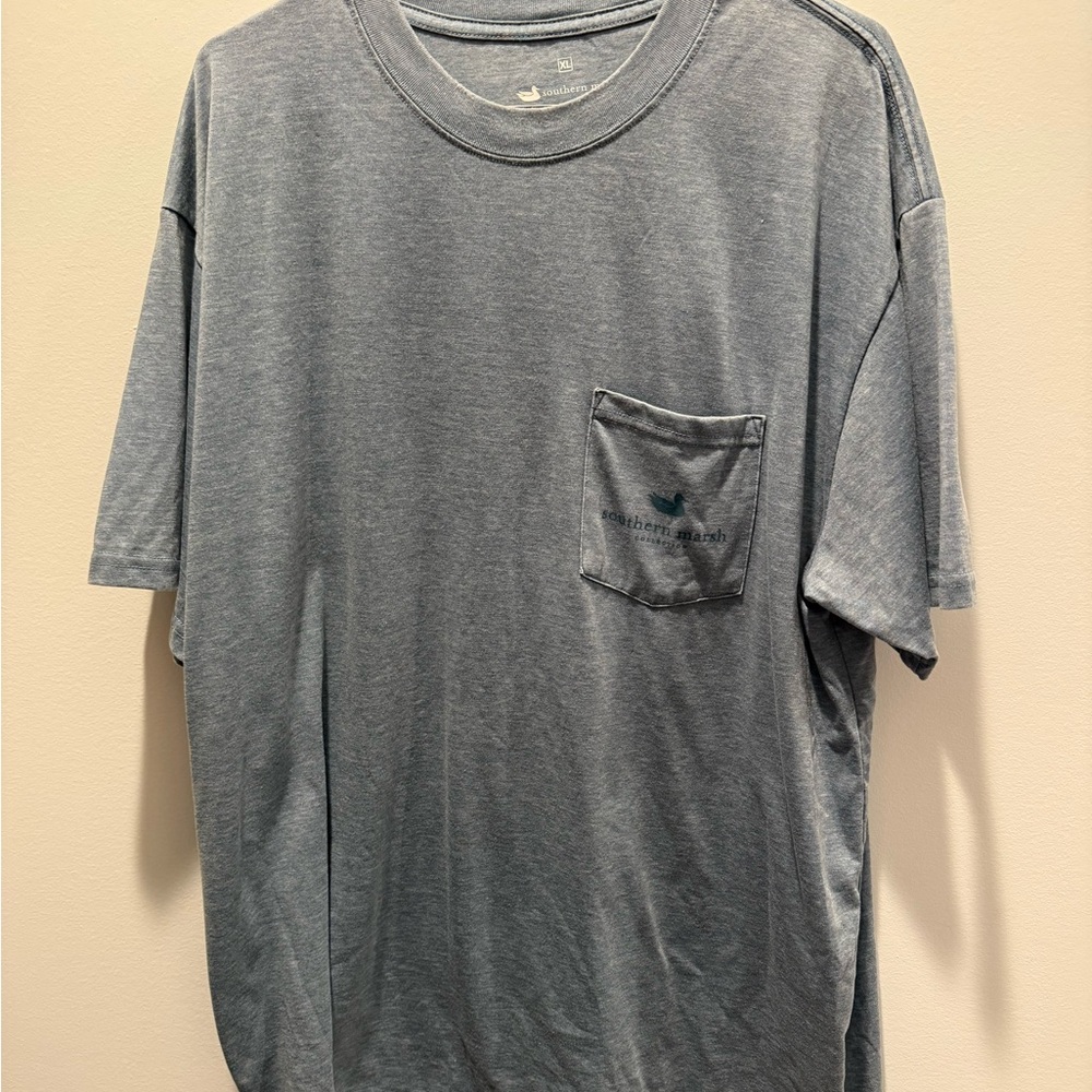Southern Marsh Men's Short Sleeve Pocket Tee in Faded Blue